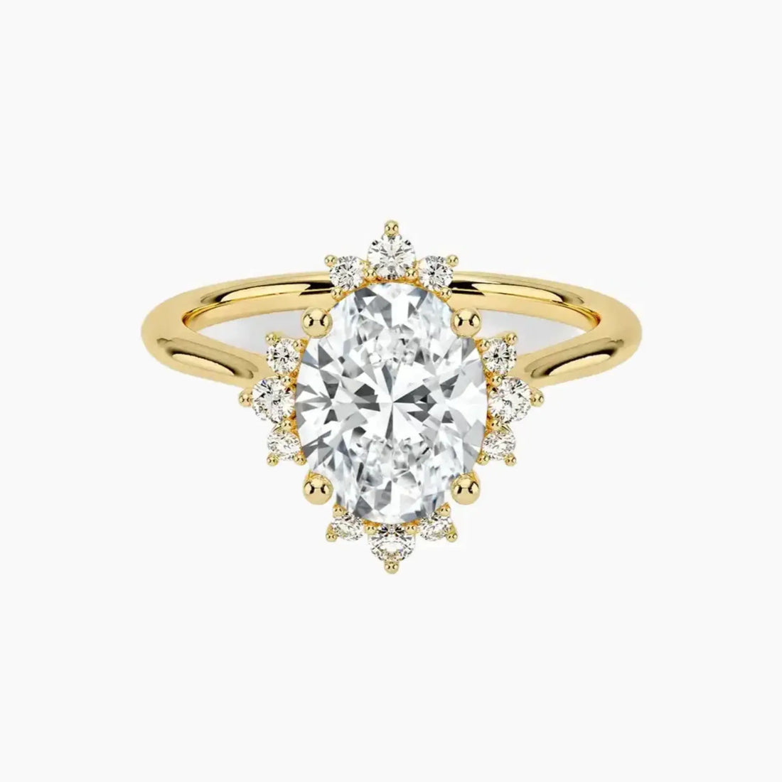 Nadia Oval Designer Diamond Ring Setting in 14K White Gold