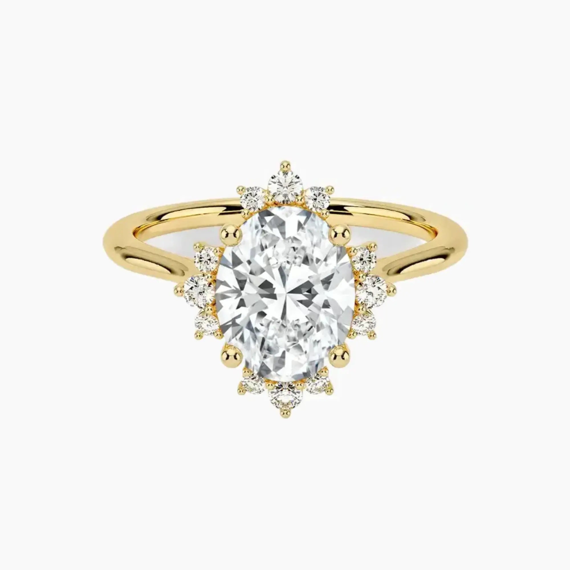 Nadia Oval Designer Diamond Ring Setting in 18K Yellow Gold