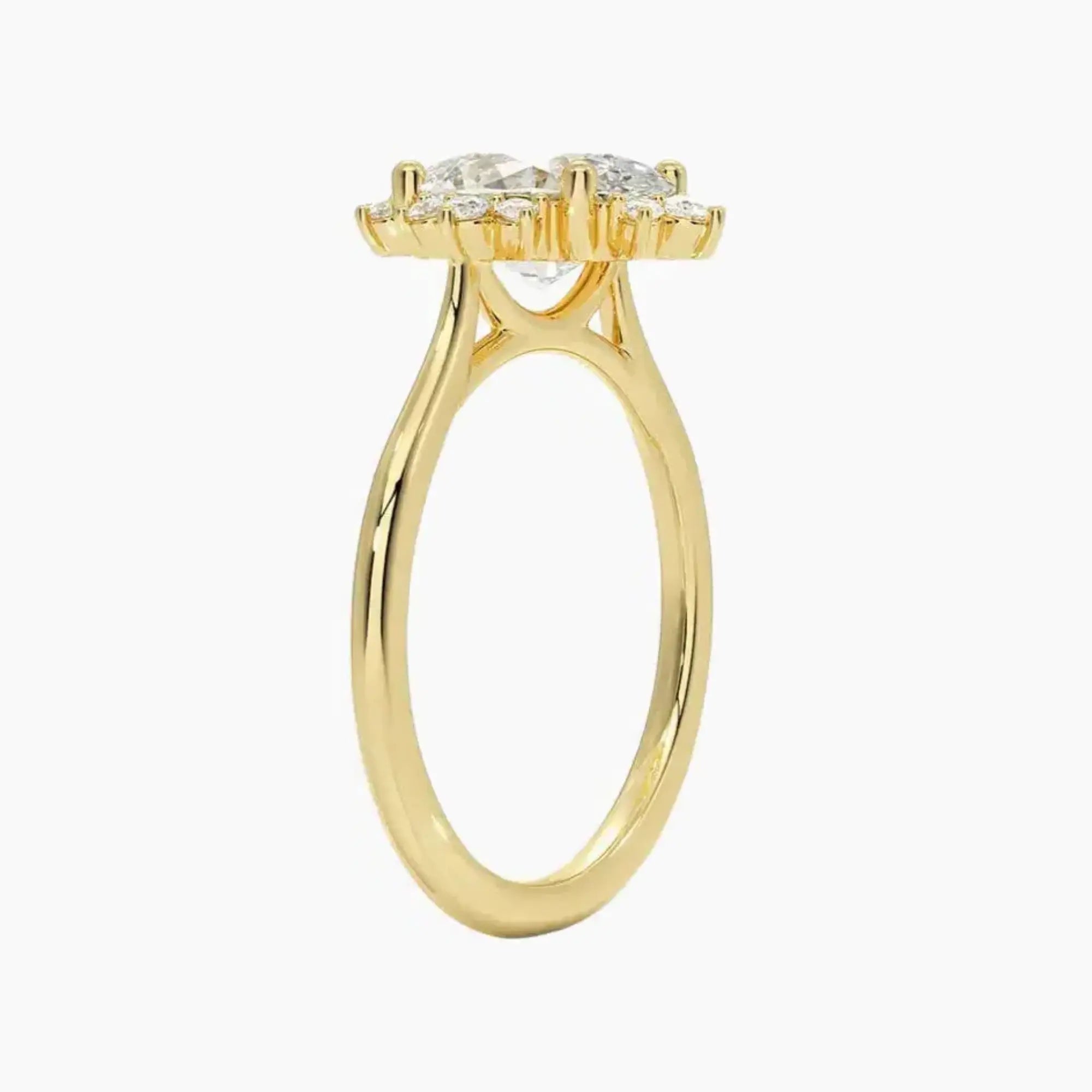 Nadia Oval Designer 1 Carat Lab Grown Diamond Engagement Ring in 14K White Gold