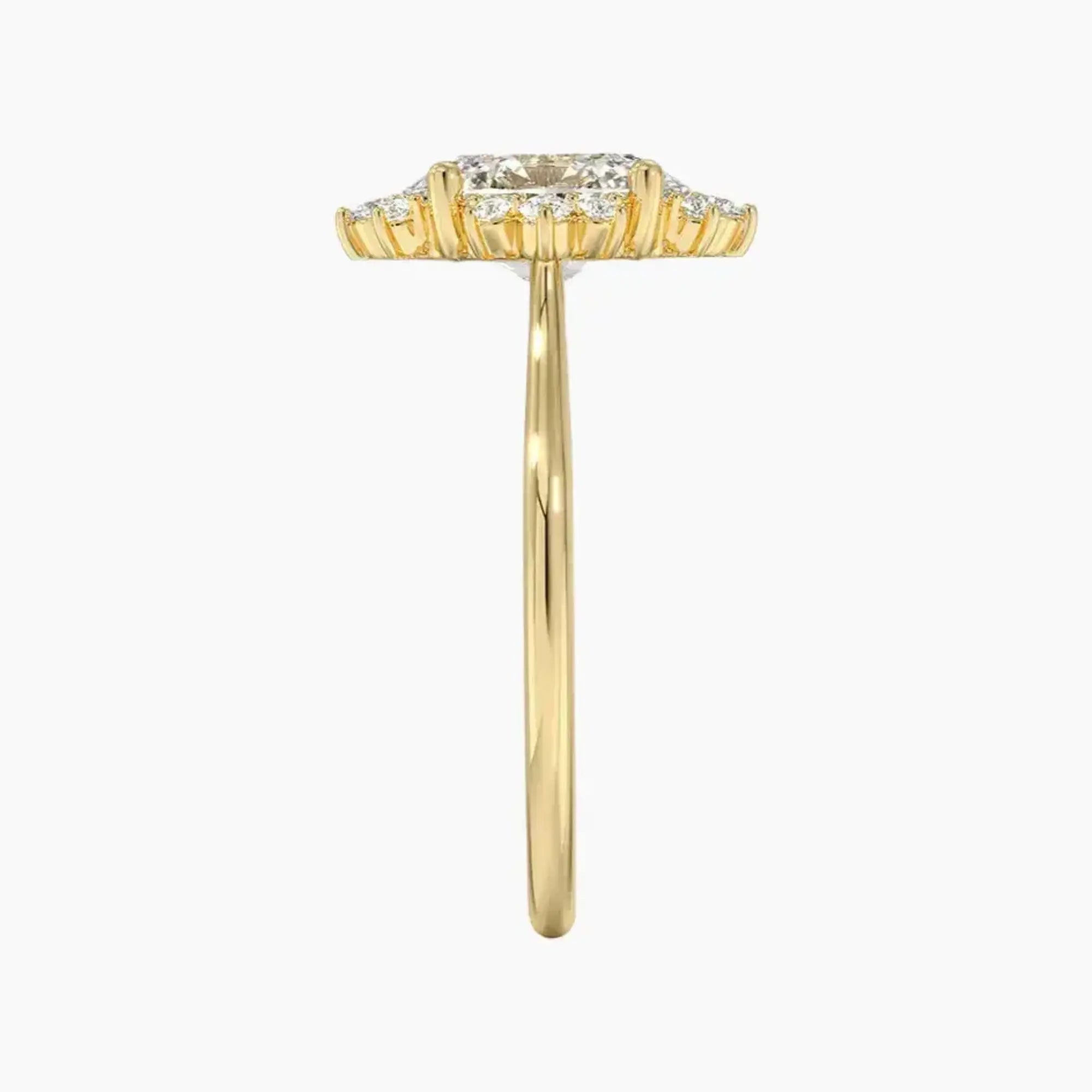 Nadia Oval Designer Diamond Ring Setting in 14K Yellow Gold