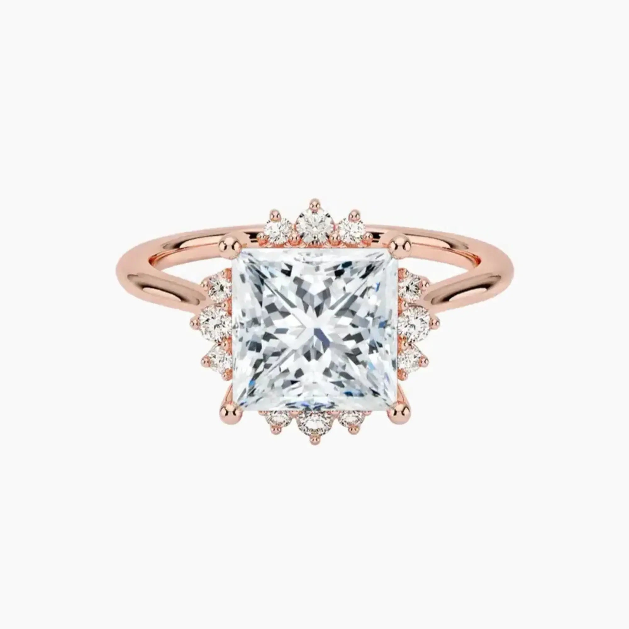 Nadia Princess Designer 2 Carat Lab Grown Diamond Engagement Ring in 14K Yellow Gold