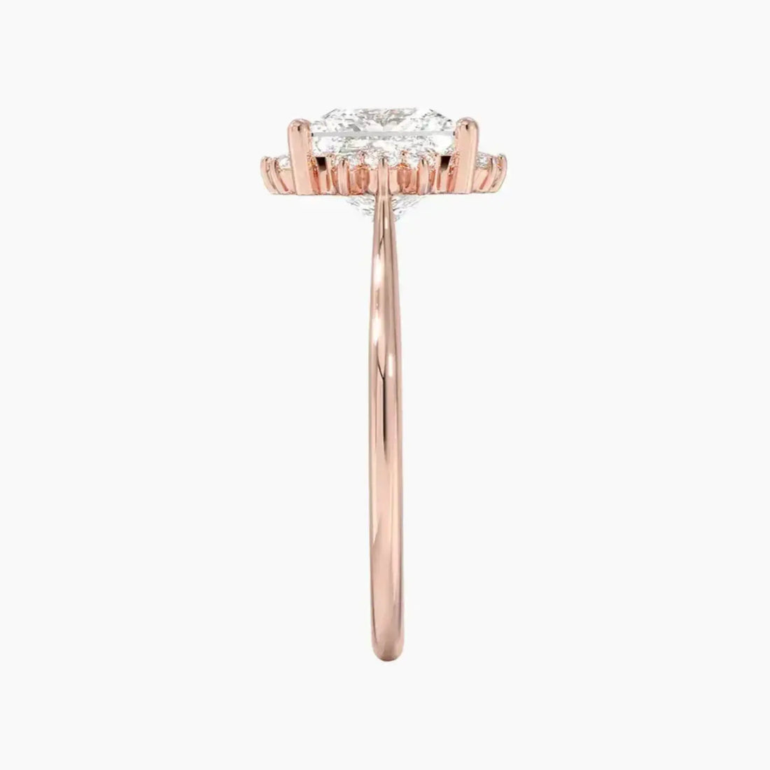 Nadia Princess Designer 2.5 Carat Lab Grown Diamond Engagement Ring in 14K Rose Gold
