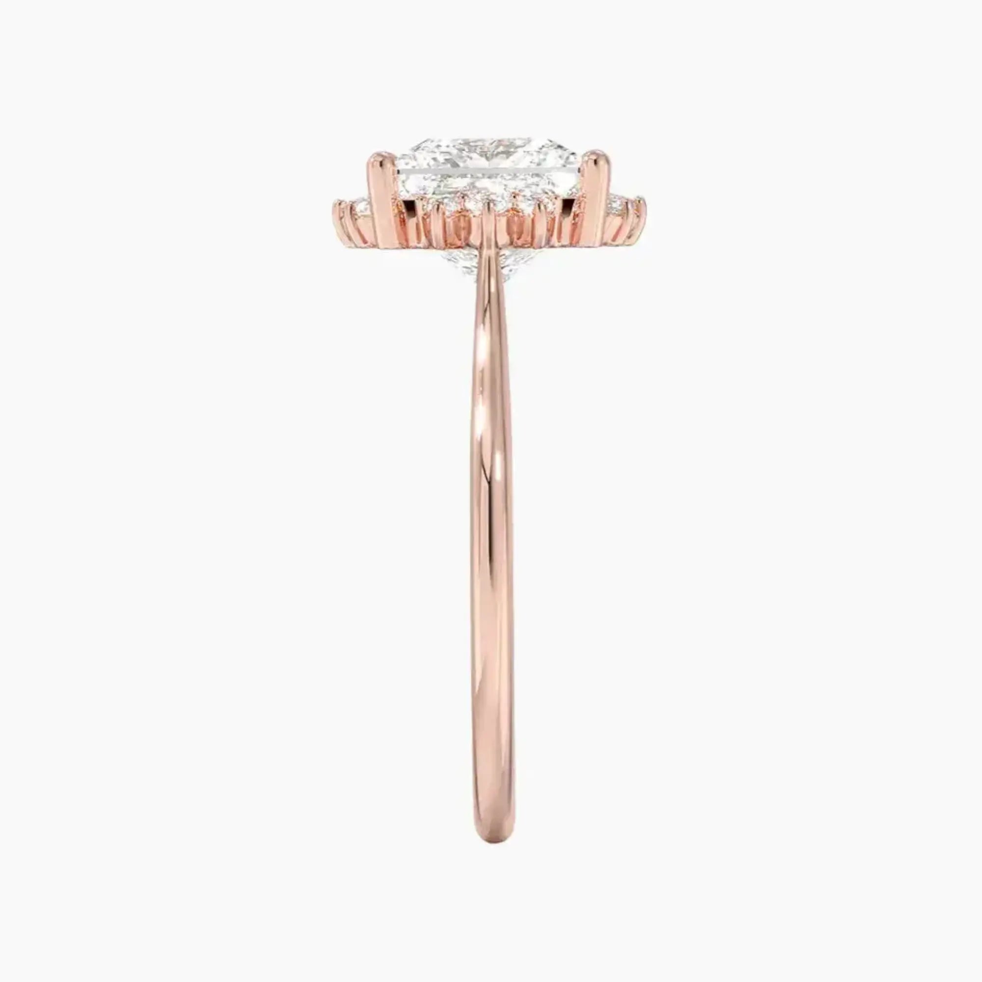 Nadia Princess Designer 1 Carat Lab Grown Diamond Engagement Ring in 18K Rose Gold
