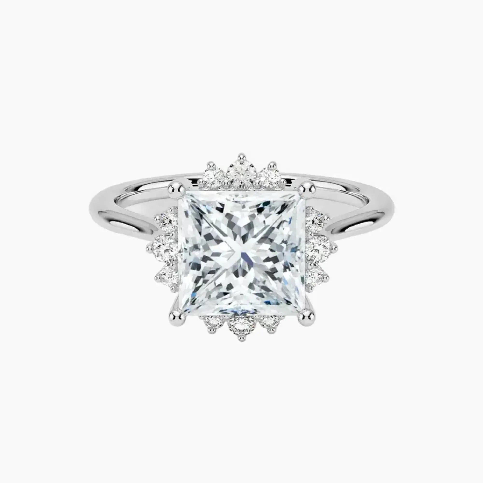 Nadia Princess Designer 2 Carat Lab Grown Diamond Engagement Ring in 14K White Gold