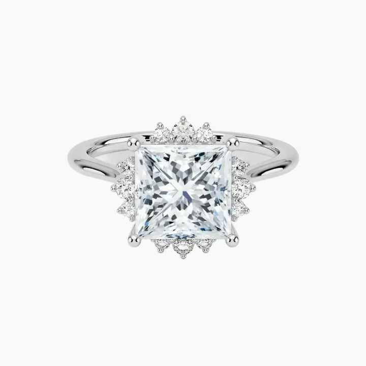 Nadia Princess Designer 1.5 Carat Lab Grown Diamond Engagement Ring in 18K White Gold