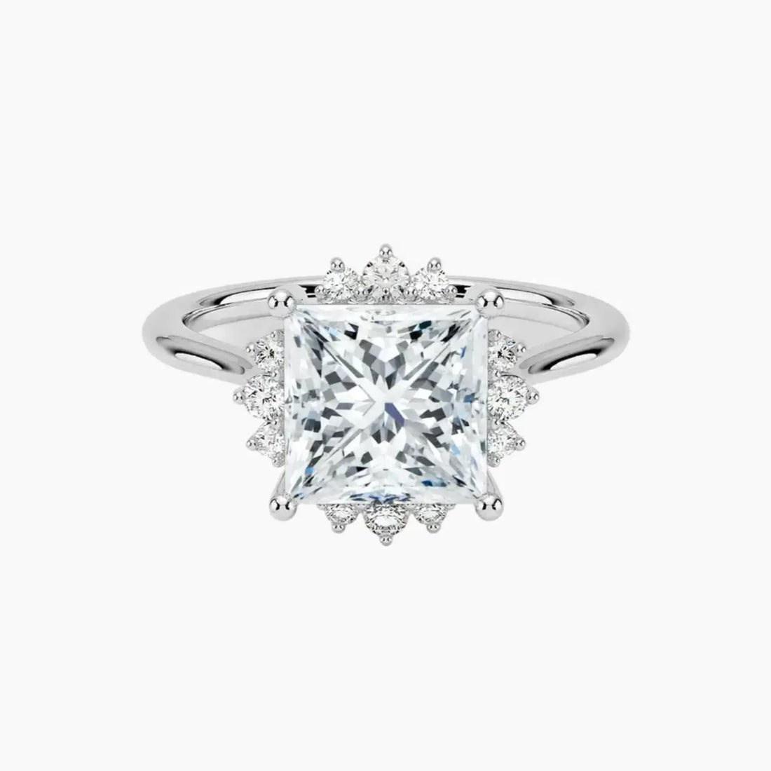 Nadia Princess Designer Diamond Ring Setting in 14K White Gold