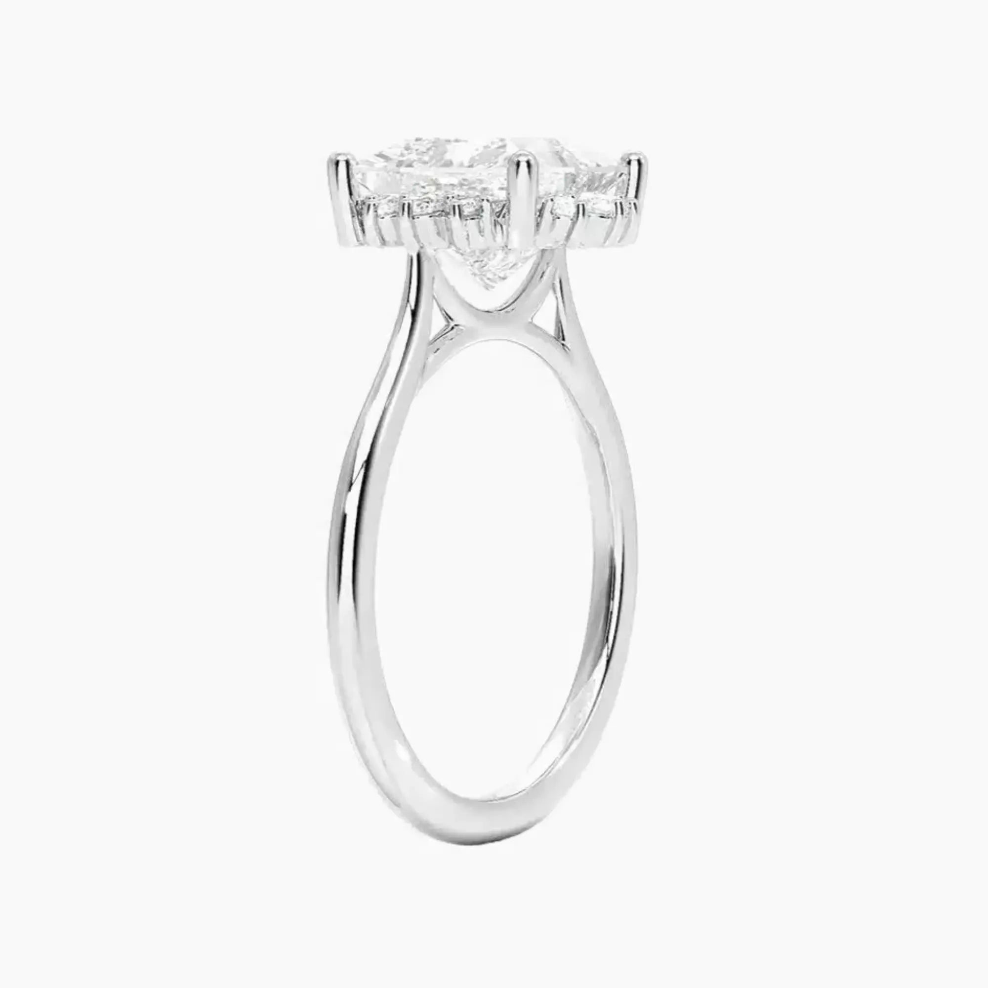 Nadia Princess Designer 2 Carat Lab Grown Diamond Engagement Ring in 14K White Gold