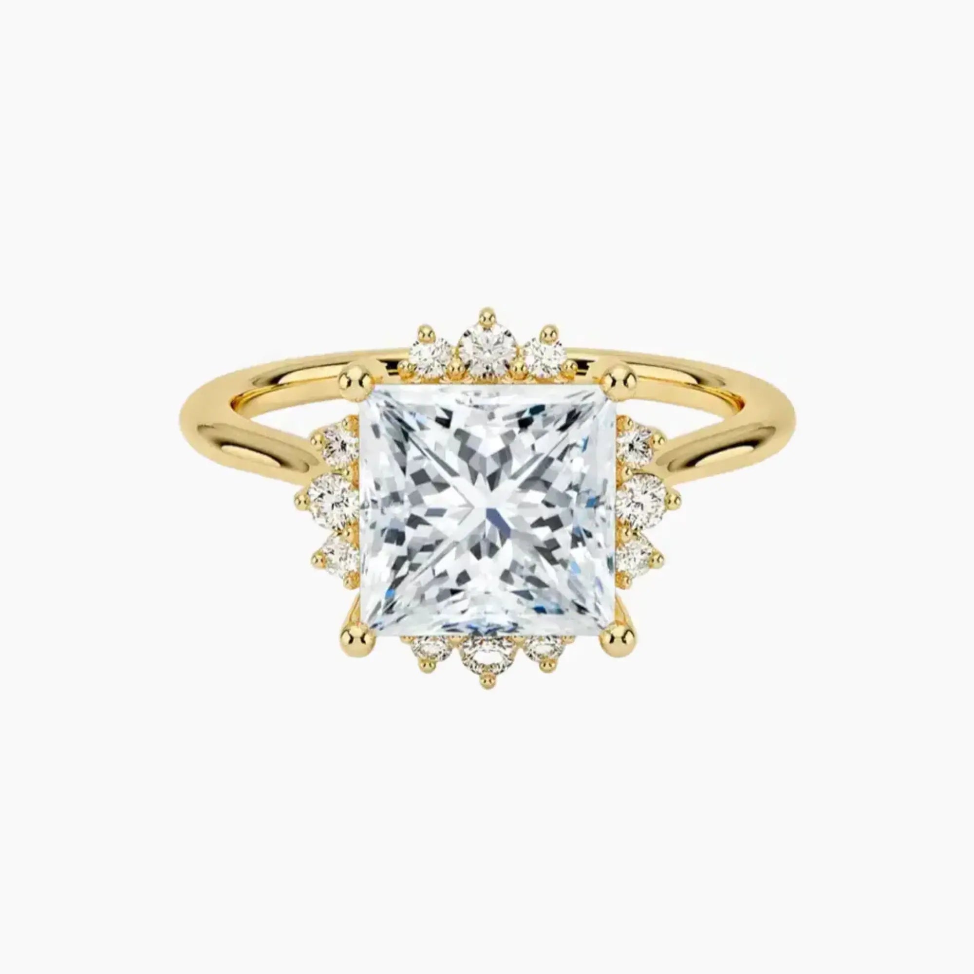 Nadia Princess Designer 2 Carat Lab Grown Diamond Engagement Ring in 18K White Gold