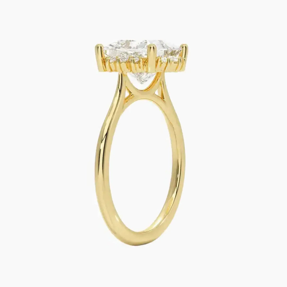 Nadia Princess Designer 2 Carat Lab Grown Diamond Engagement Ring in 14K Rose Gold