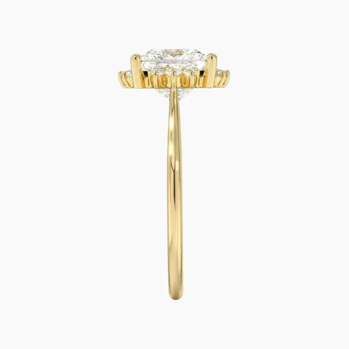 Nadia Princess Designer 3 Carat Lab Grown Diamond Engagement Ring in 14K Rose Gold
