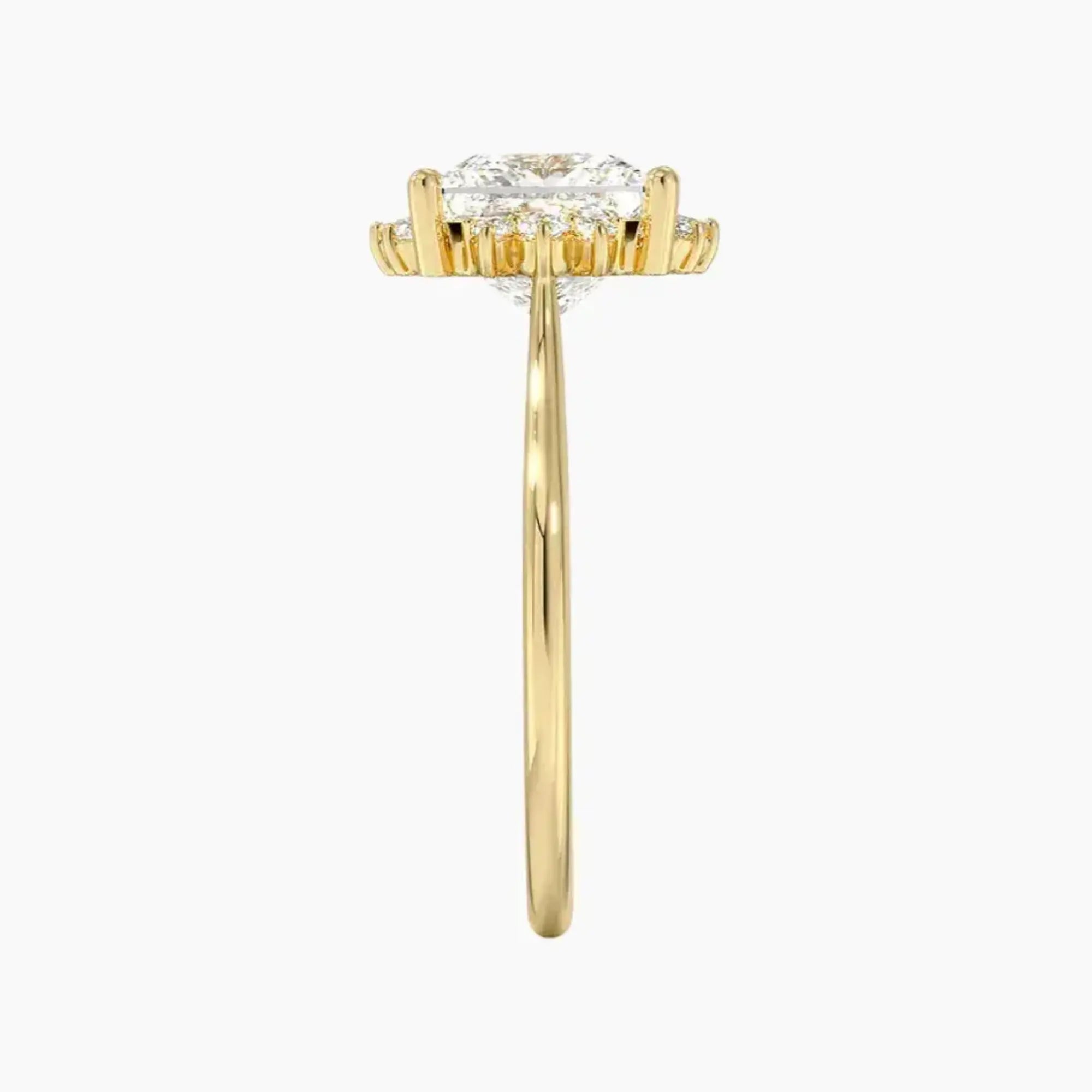 Nadia Princess Designer 1 Carat Lab Grown Diamond Engagement Ring in 18K Yellow Gold