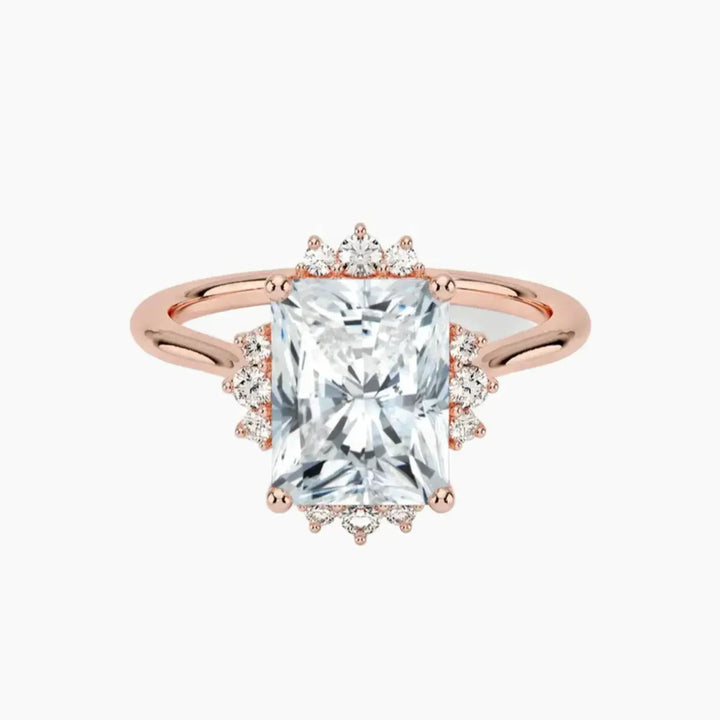 Nadia Radiant Designer 1 Carat Lab Grown Diamond Engagement Ring in 18K Rose Gold