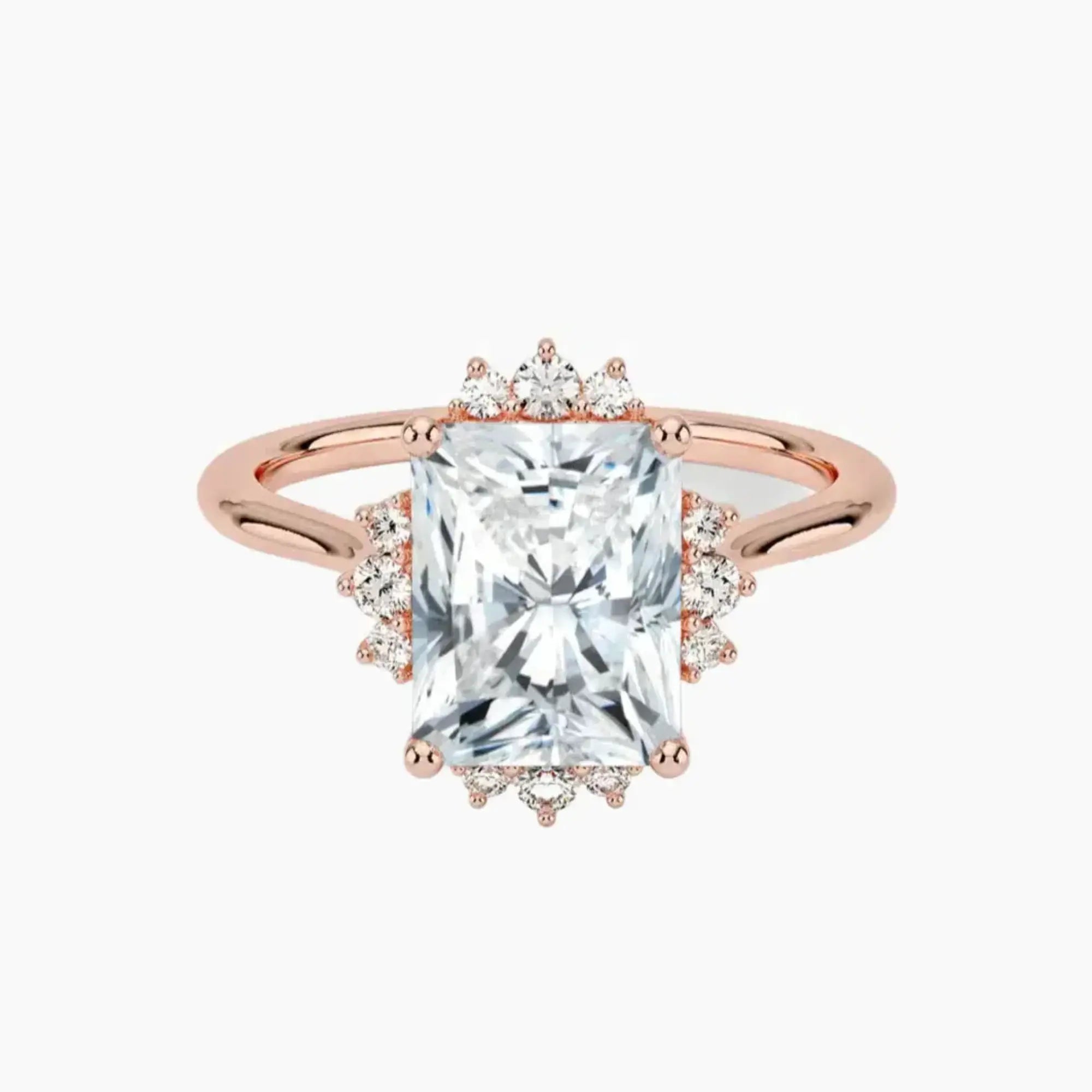Nadia Radiant Designer Diamond Ring Setting in 14K Yellow Gold