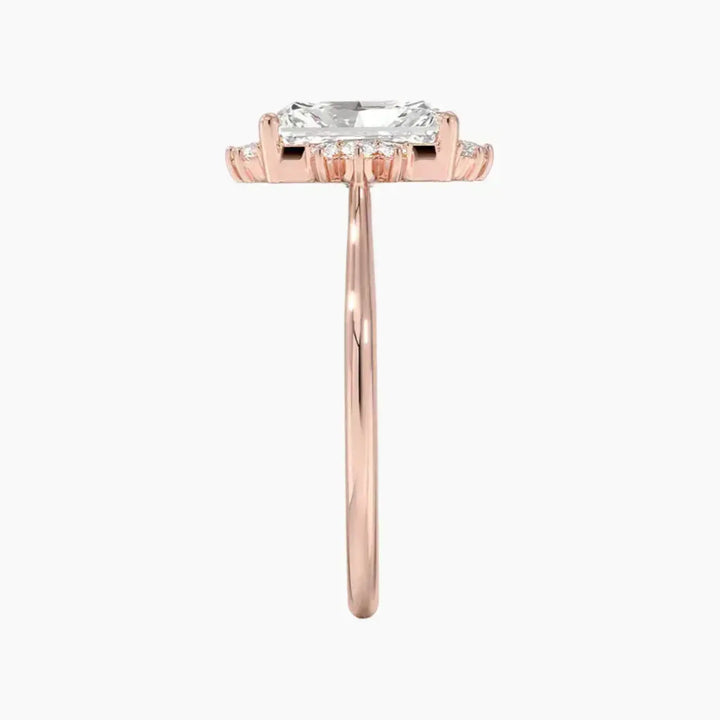 Nadia Radiant Designer 2.5 Carat Lab Grown Diamond Engagement Ring in 14K White Gold