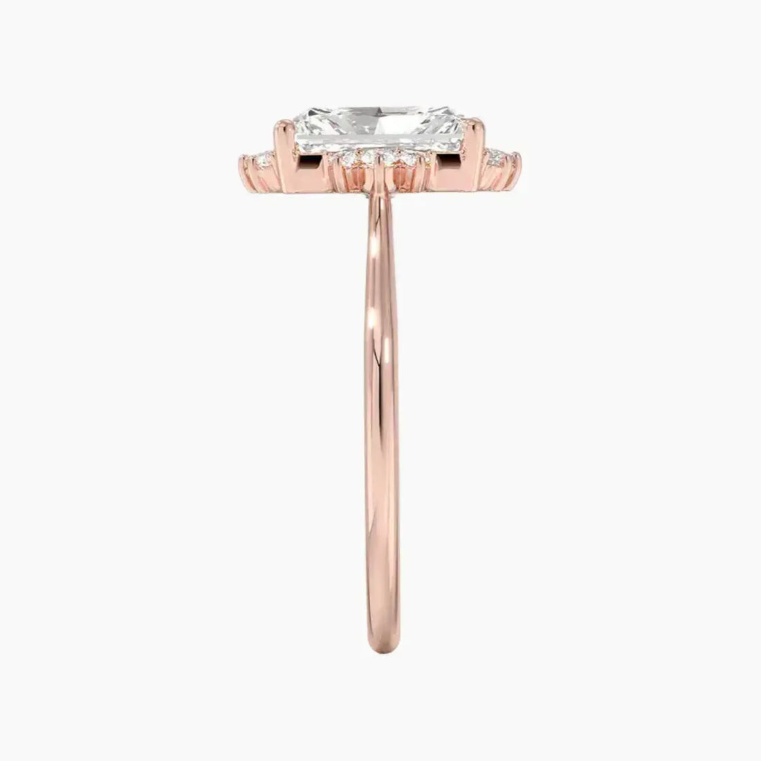 Nadia Radiant Designer Diamond Ring Setting in 18K White Gold