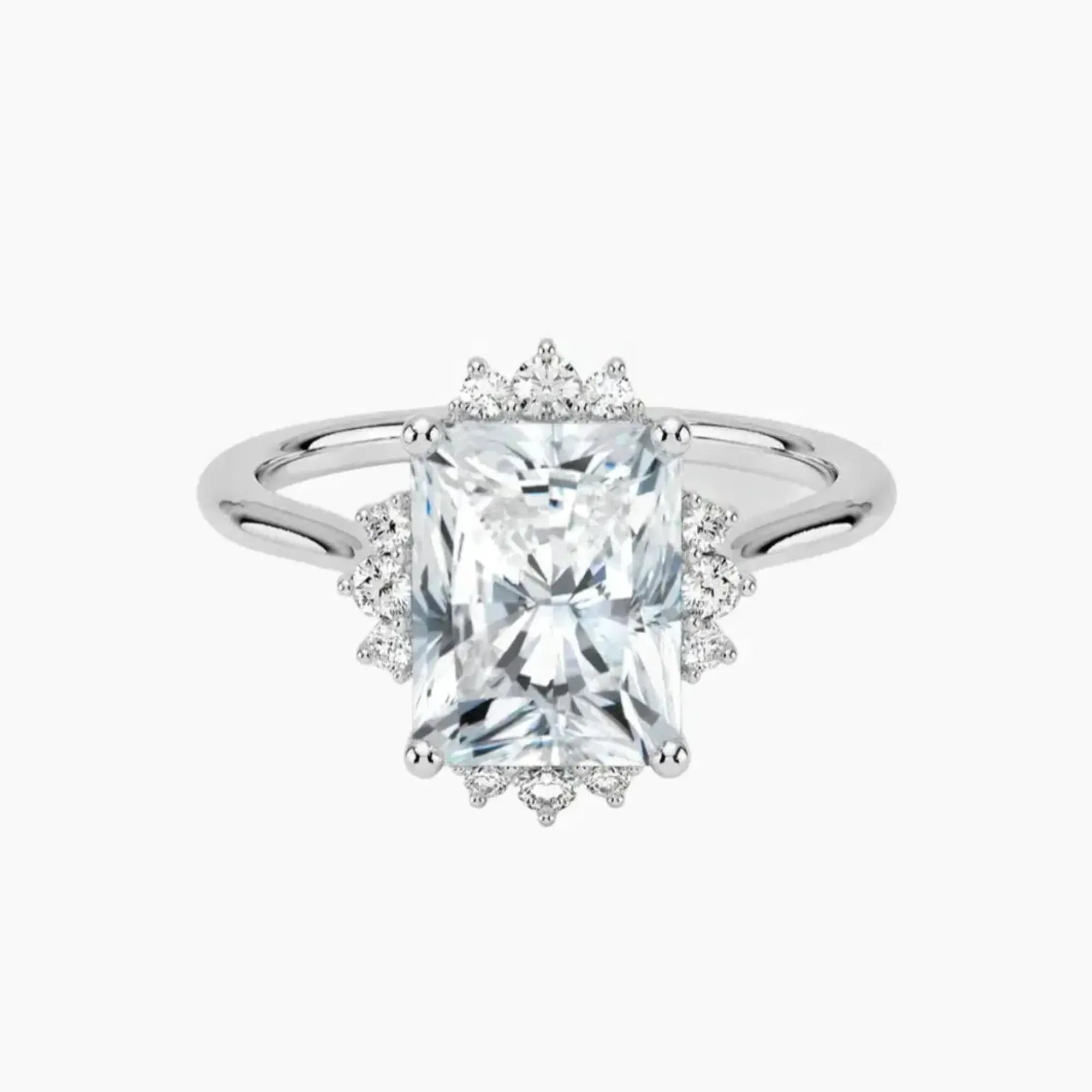 Nadia Radiant Designer 1 Carat Lab Grown Diamond Engagement Ring in 14K White Gold