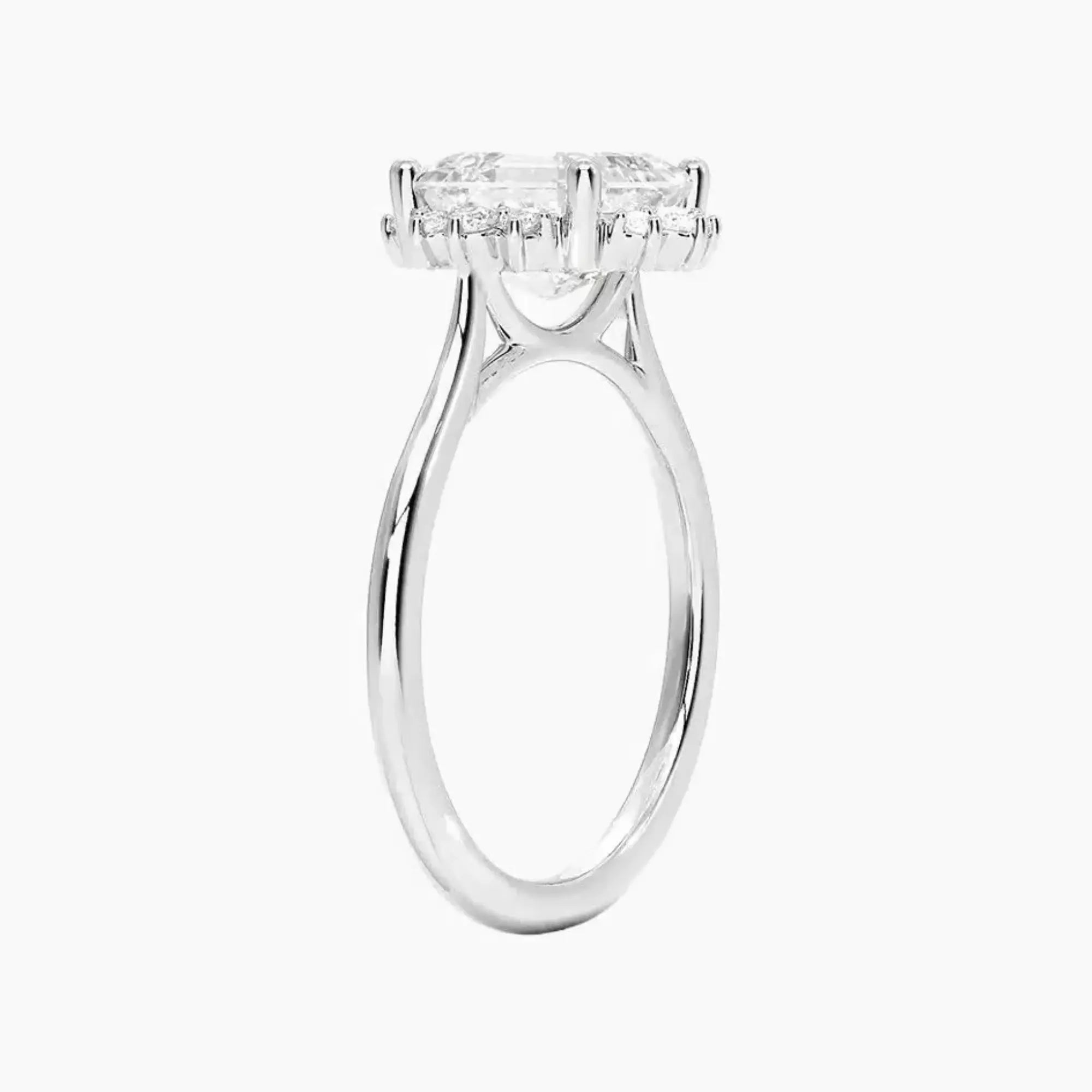 Nadia Radiant Designer 1.5 Carat Lab Grown Diamond Engagement Ring in 18K White Gold