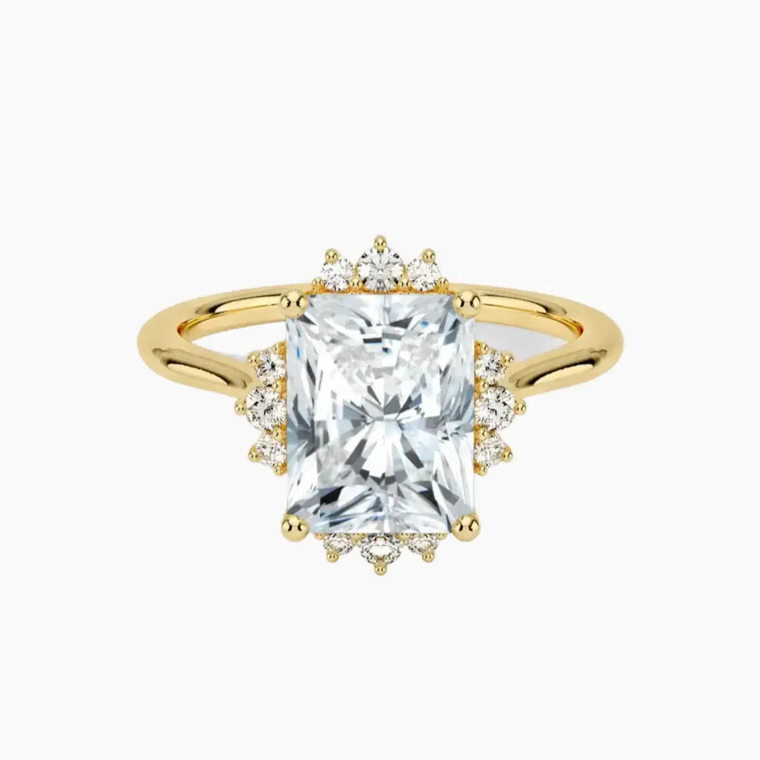 Nadia Radiant Designer 2 Carat Lab Grown Diamond Engagement Ring in 18K White Gold