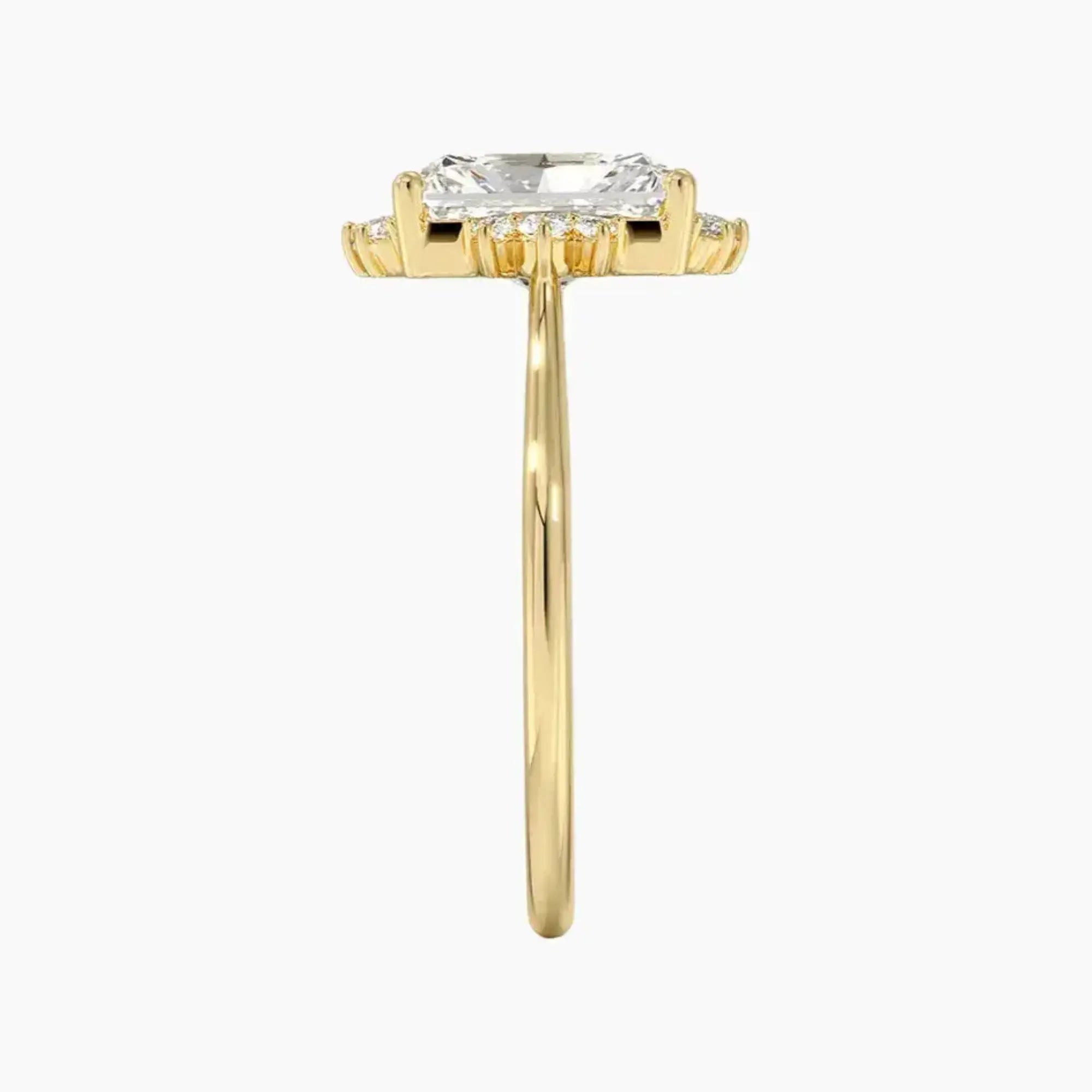 Nadia Radiant Designer Diamond Ring Setting in 14K Yellow Gold