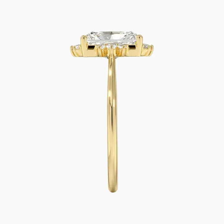 Nadia Radiant Designer 1.5 Carat Lab Grown Diamond Engagement Ring in 14K Rose Gold