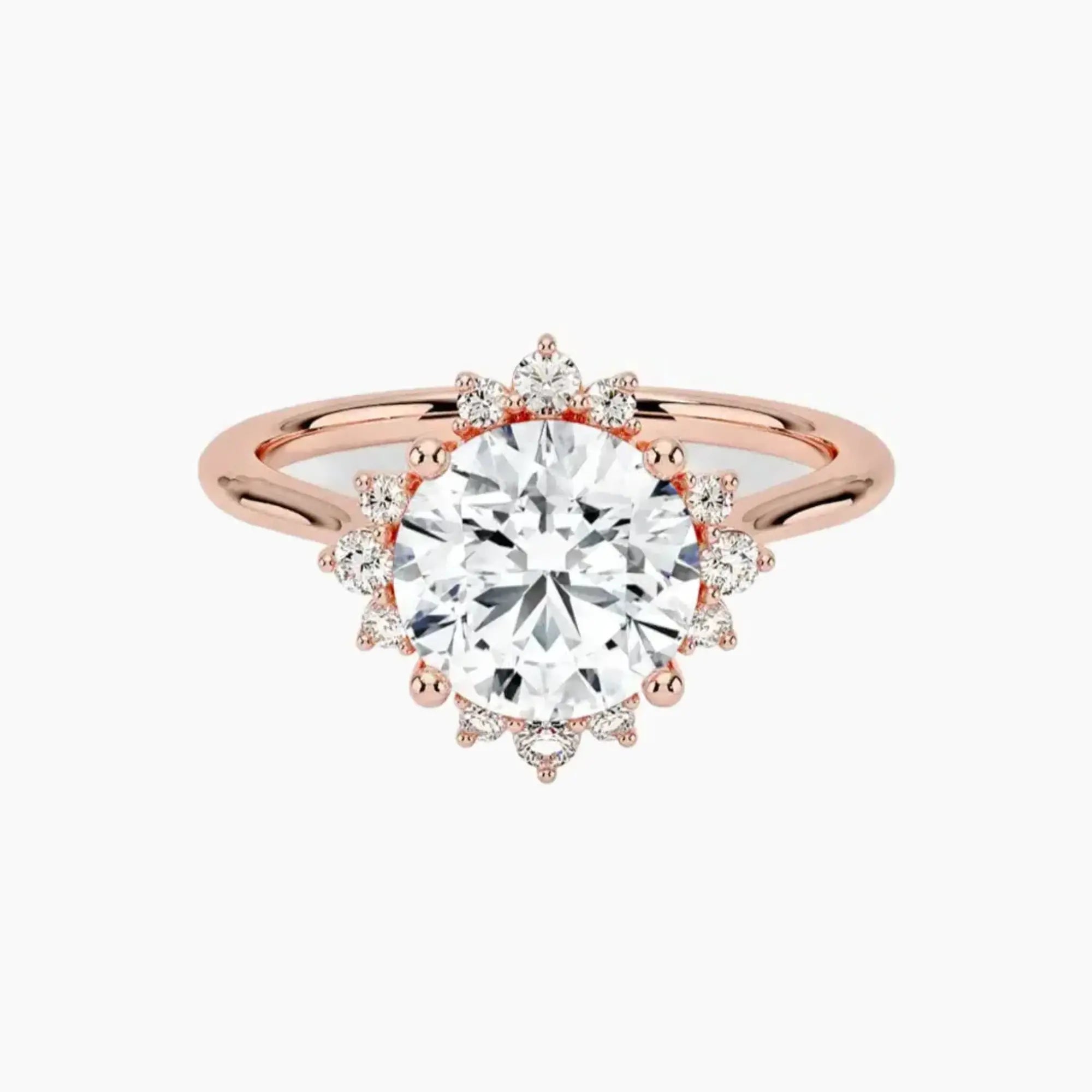 Nadia Round Designer 2 Carat Lab Grown Diamond Engagement Ring in 14K White Gold