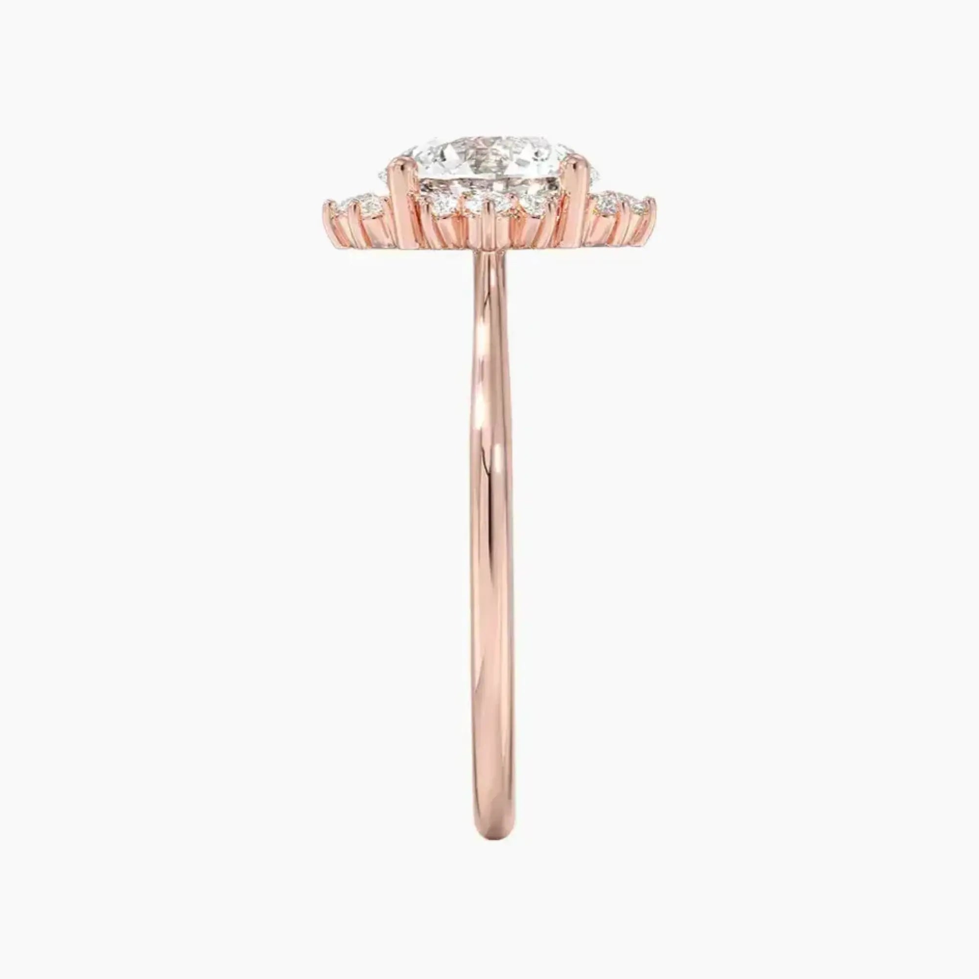 Nadia Round Designer 1 Carat Lab Grown Diamond Engagement Ring in 18K Rose Gold