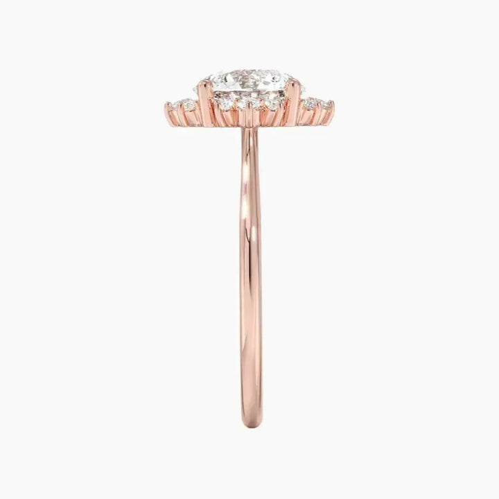 Nadia Round Designer 3 Carat Lab Grown Diamond Engagement Ring in 18K White Gold