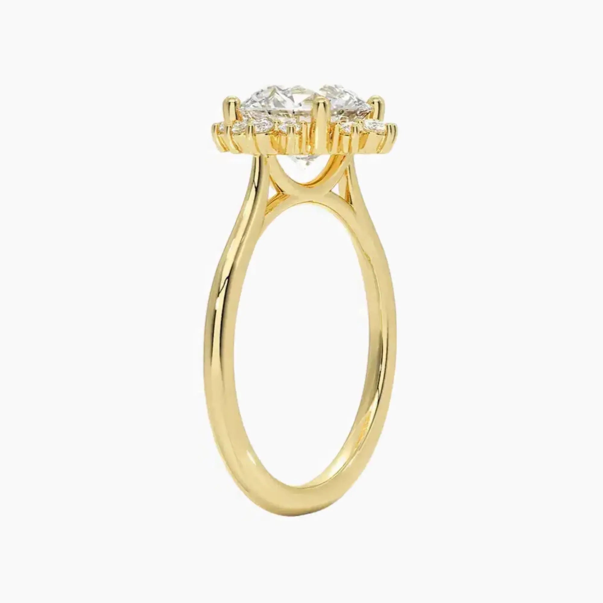 Nadia Round Designer 2 Carat Lab Grown Diamond Engagement Ring in 14K White Gold