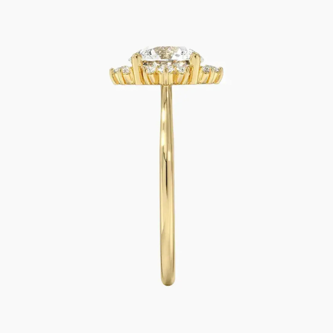 Nadia Round Designer 1.5 Carat Lab Grown Diamond Engagement Ring in 14K Yellow Gold