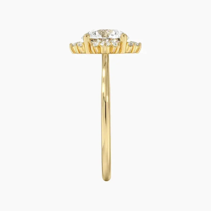 Nadia Round Designer 2 Carat Lab Grown Diamond Engagement Ring in 18K Rose Gold