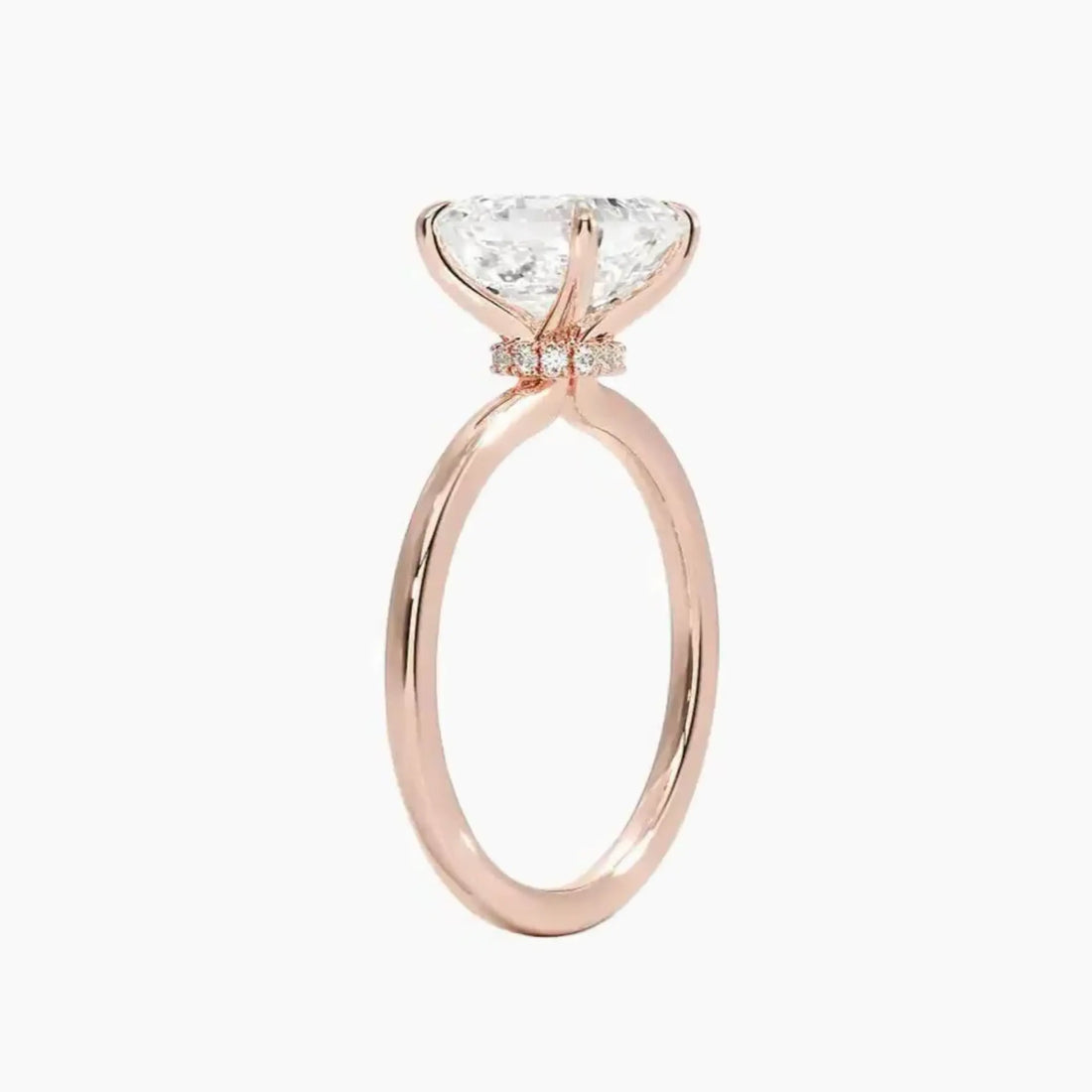 Giselle Asscher Hidden Halo 2 Carat Lab Grown Diamond Engagement Ring in 18K White Gold
