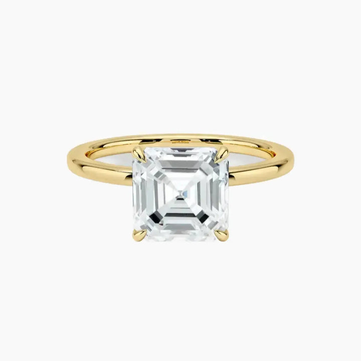 Giselle Asscher Hidden Halo 3 Carat Lab Grown Diamond Engagement Ring in 18K Yellow Gold