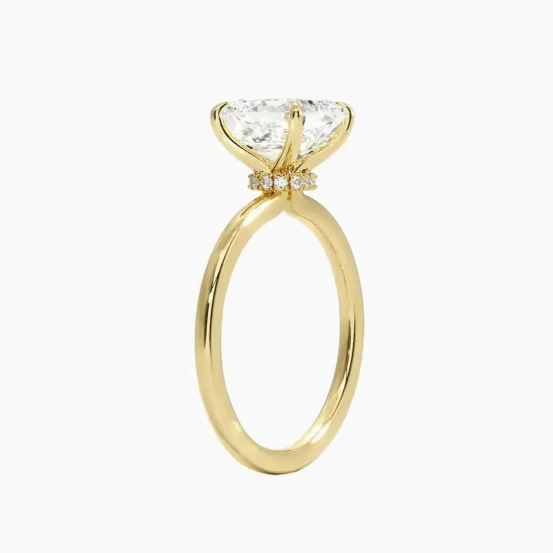 Giselle Asscher Hidden Halo 1.5 Carat Lab Grown Diamond Engagement Ring in 18K Rose Gold
