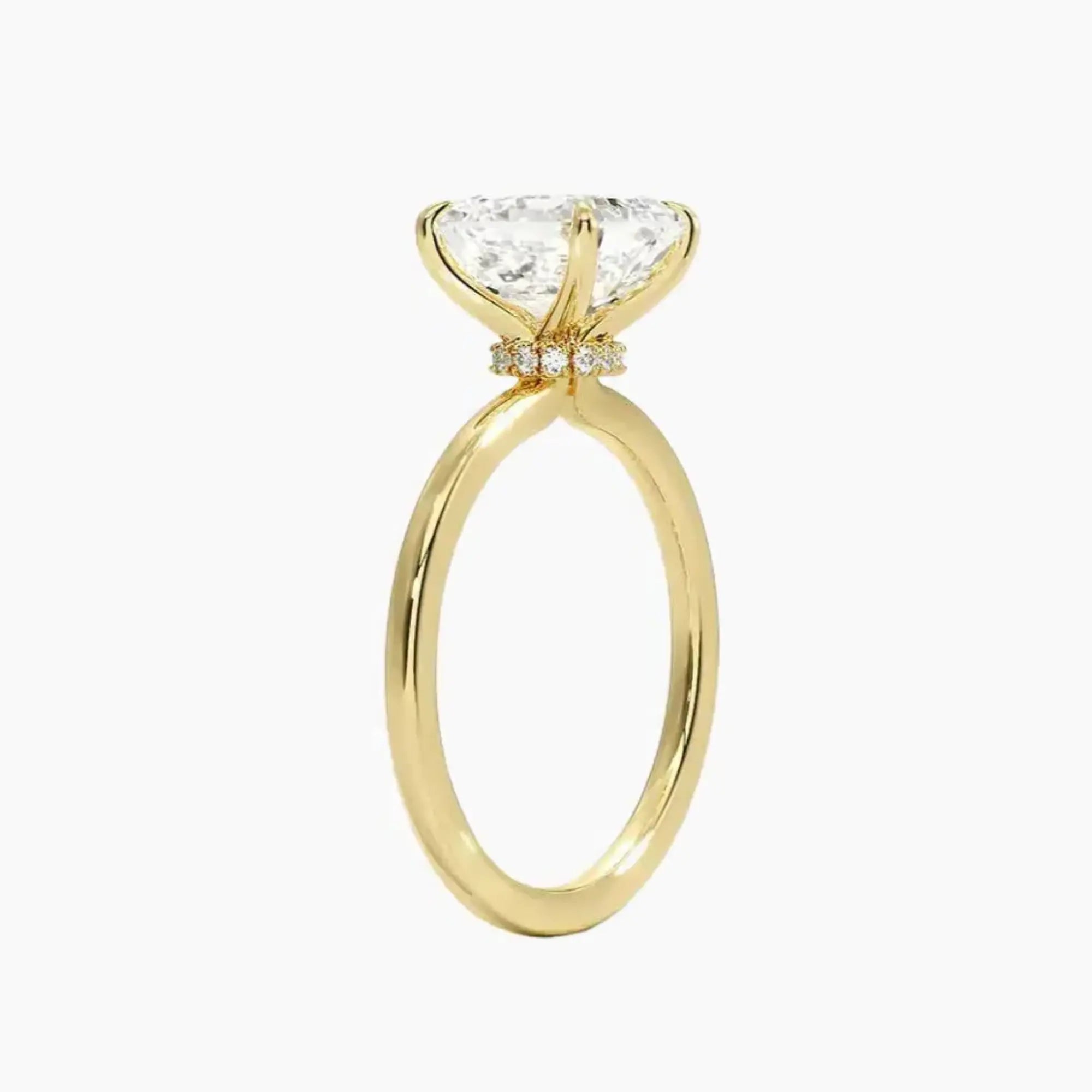 Giselle Asscher Hidden Halo 3 Carat Lab Grown Diamond Engagement Ring in 18K White Gold
