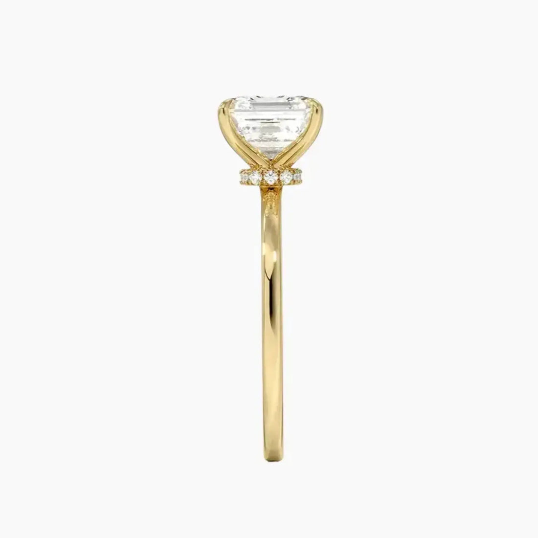 Giselle Asscher Hidden Halo 1 Carat Lab Grown Diamond Engagement Ring in 14K Yellow Gold