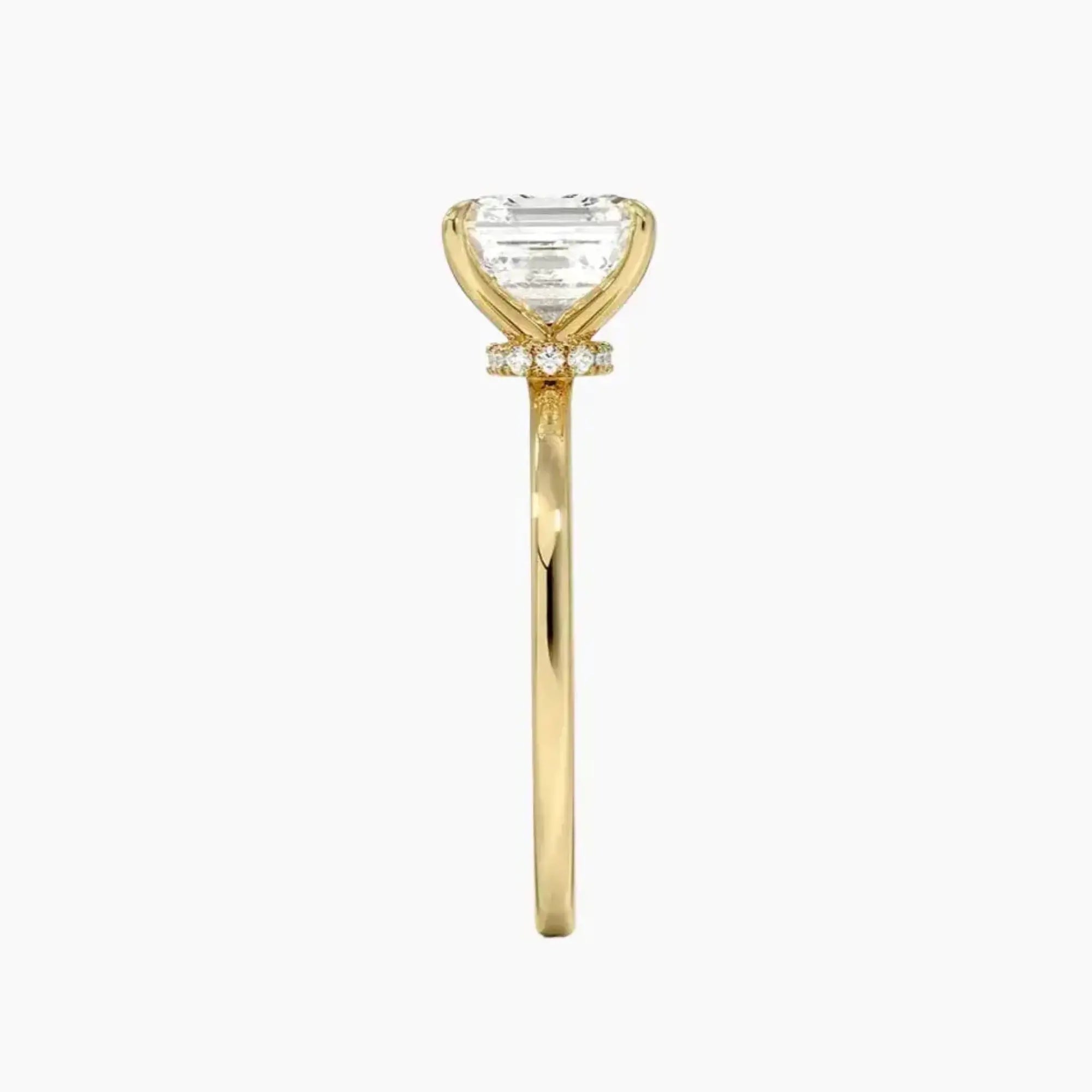 Giselle Asscher Hidden Halo 2.5 Carat Lab Grown Diamond Engagement Ring in 14K Yellow Gold