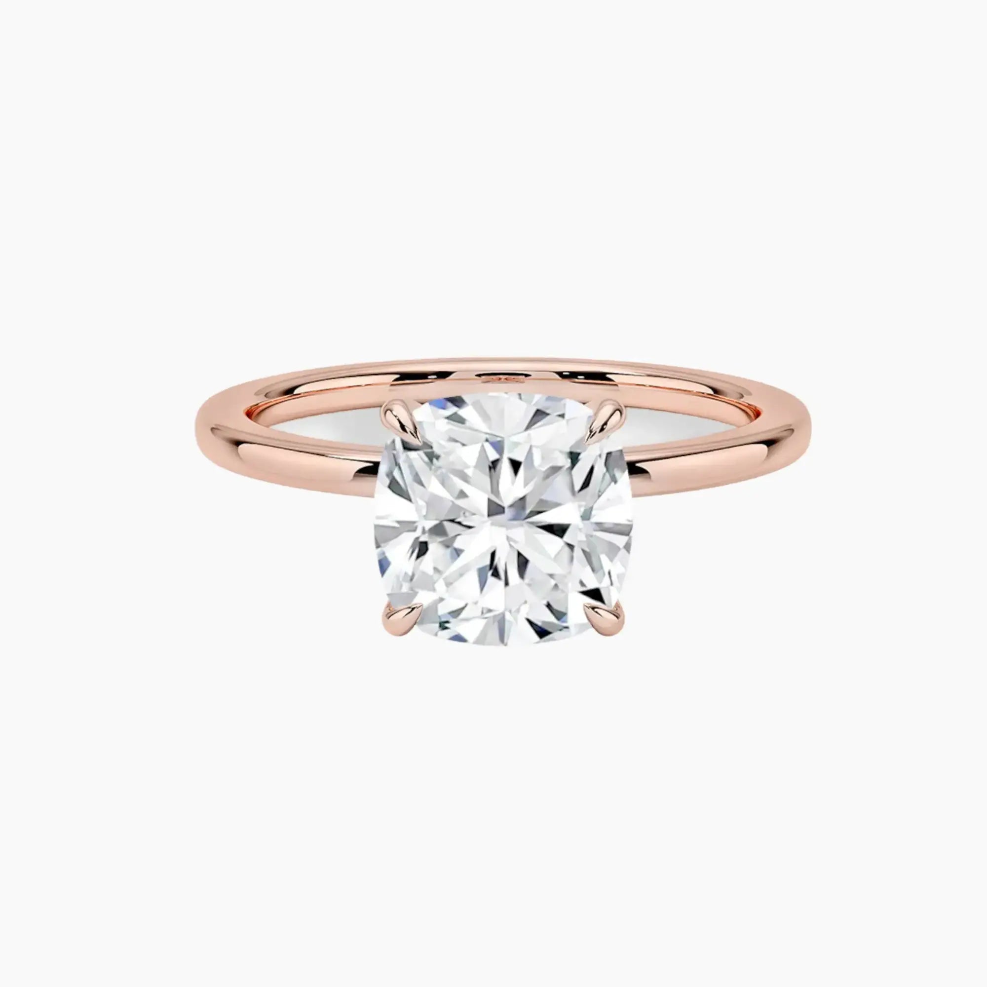 Giselle Cushion Hidden Halo Diamond Ring Setting in 14K Rose Gold