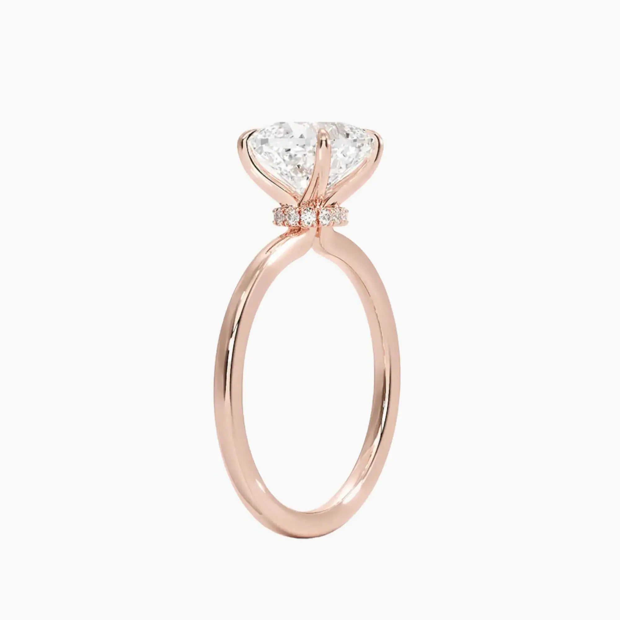 Giselle Cushion Hidden Halo Diamond Ring Setting in 14K Yellow Gold