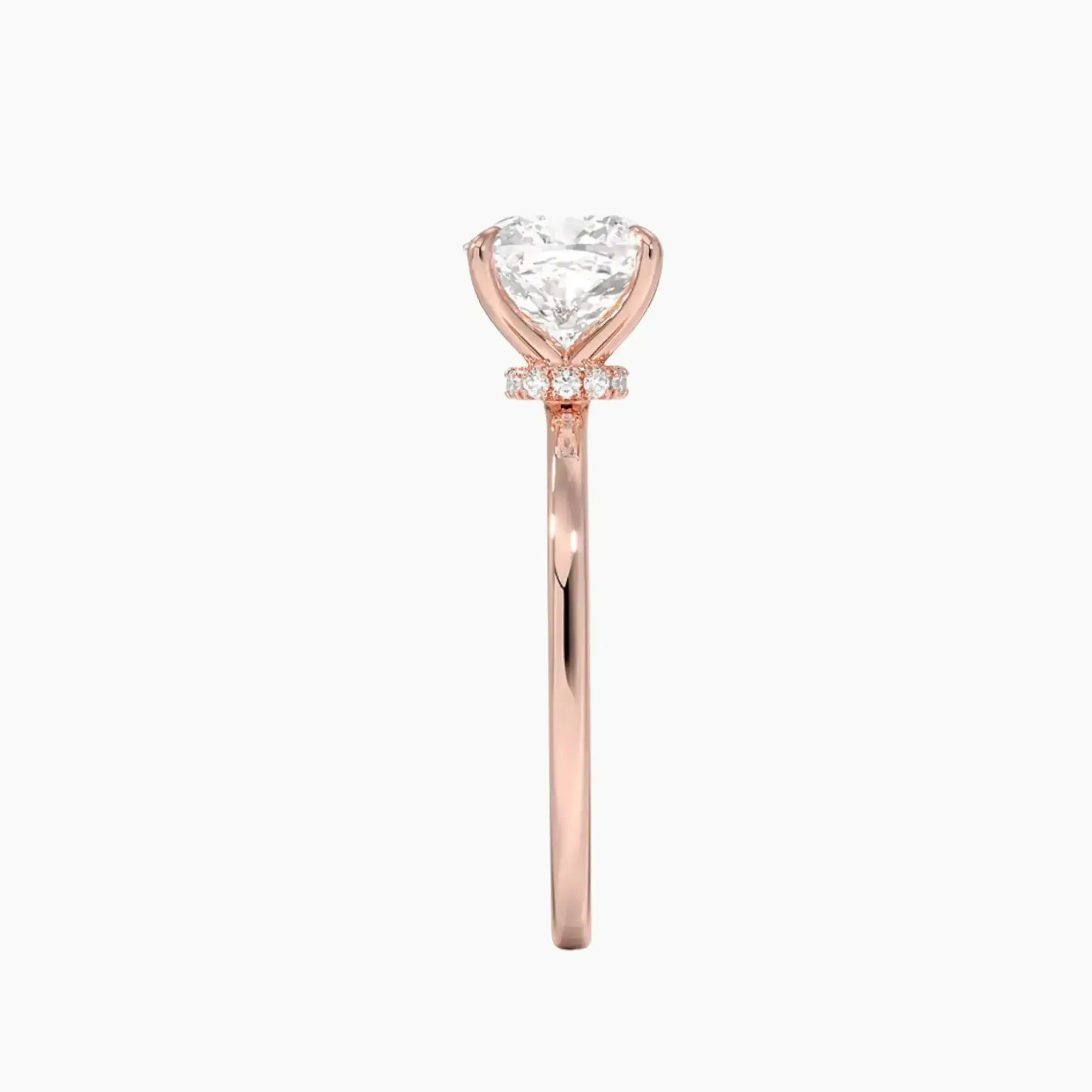 Giselle Cushion Hidden Halo 3 Carat Lab Grown Diamond Engagement Ring in 14K White Gold