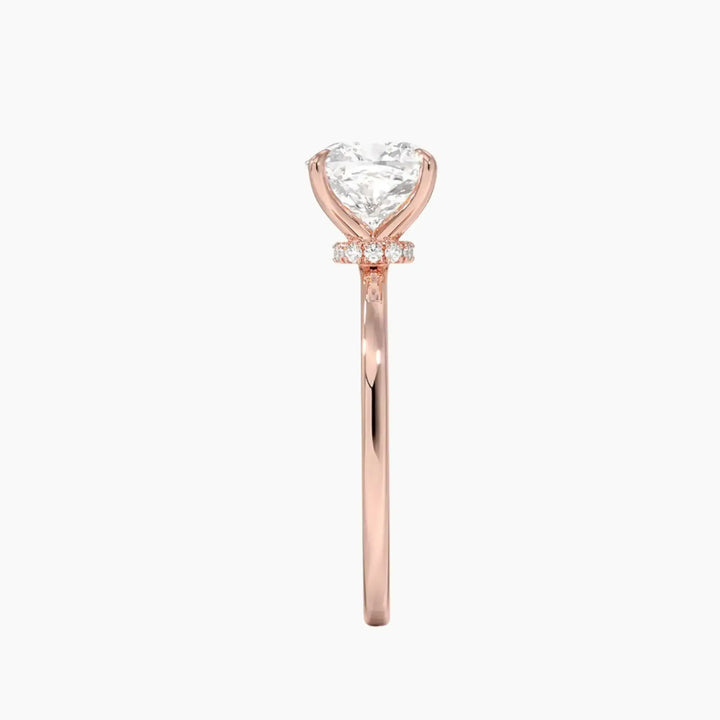 Giselle Cushion Hidden Halo 1.5 Carat Lab Grown Diamond Engagement Ring in 14K Yellow Gold