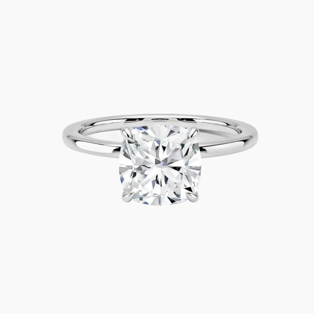 Giselle Cushion Hidden Halo 2.5 Carat Lab Grown Diamond Engagement Ring in 14K Rose Gold