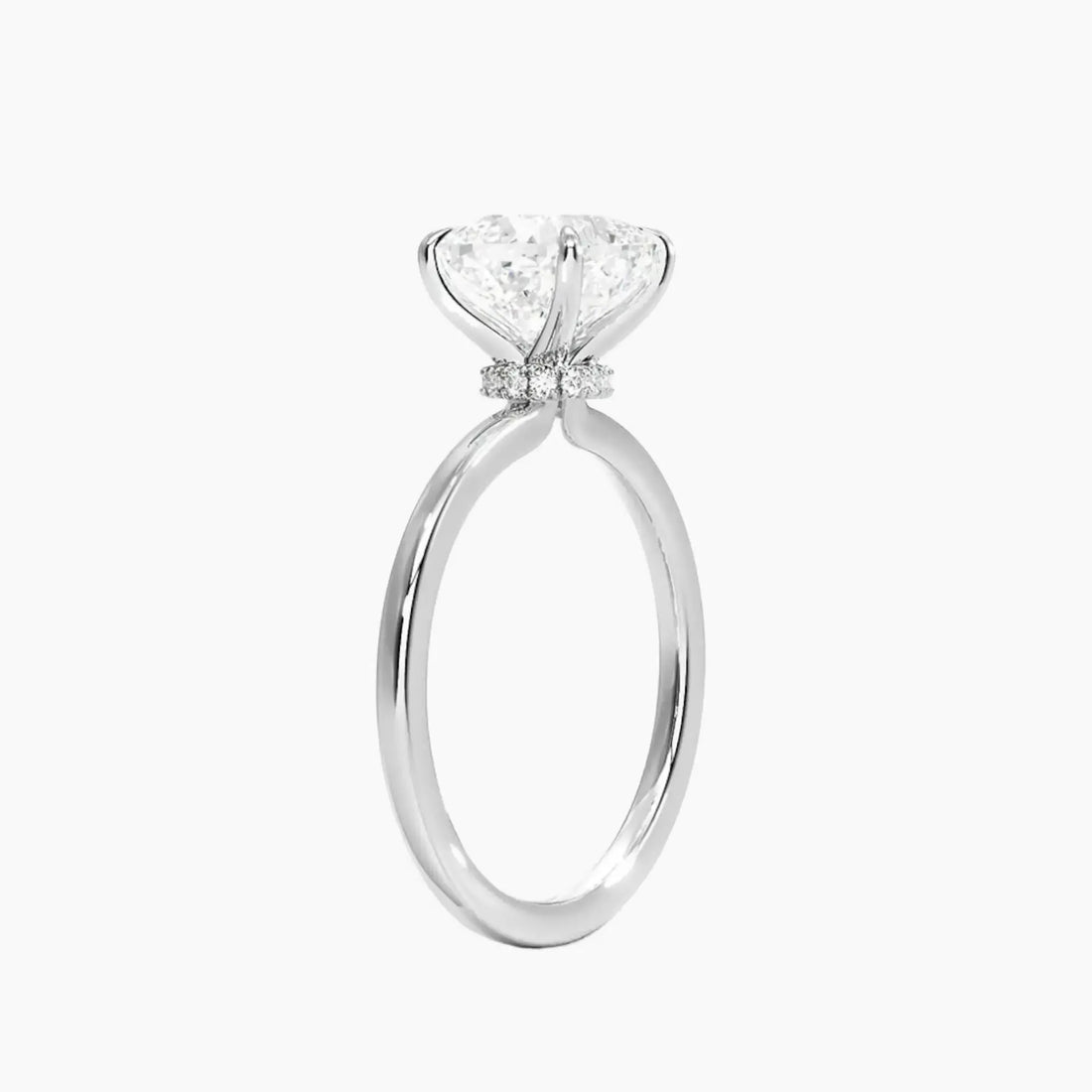 Giselle Cushion Hidden Halo 2.5 Carat Lab Grown Diamond Engagement Ring in 14K White Gold