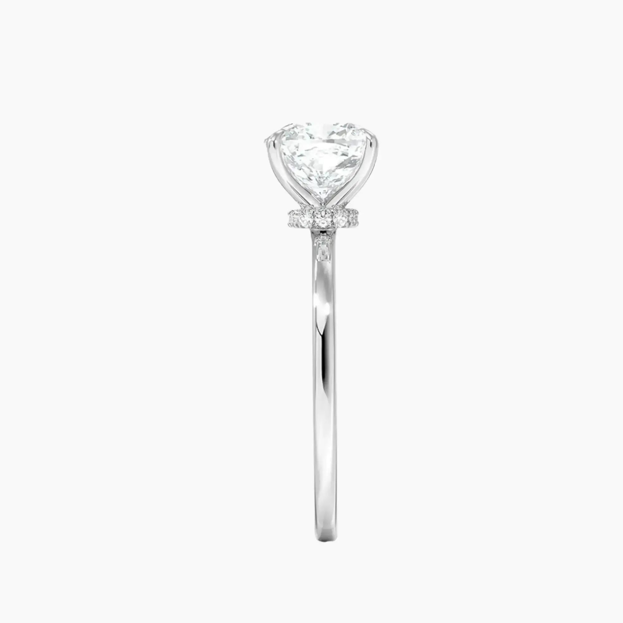 Giselle Cushion Hidden Halo 2.5 Carat Lab Grown Diamond Engagement Ring in 14K Yellow Gold