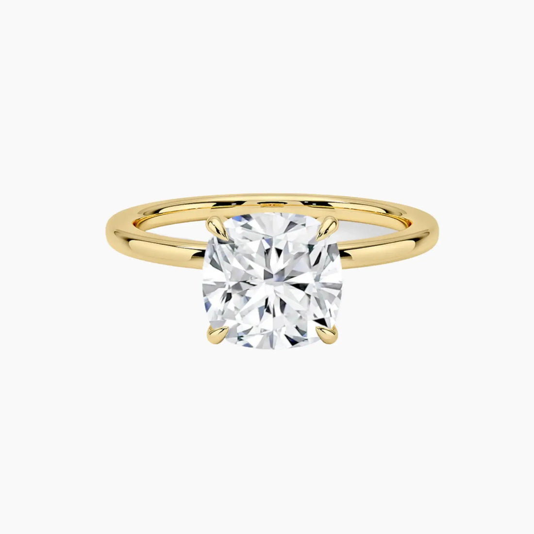 Giselle Cushion Hidden Halo 2.5 Carat Lab Grown Diamond Engagement Ring in 14K Rose Gold