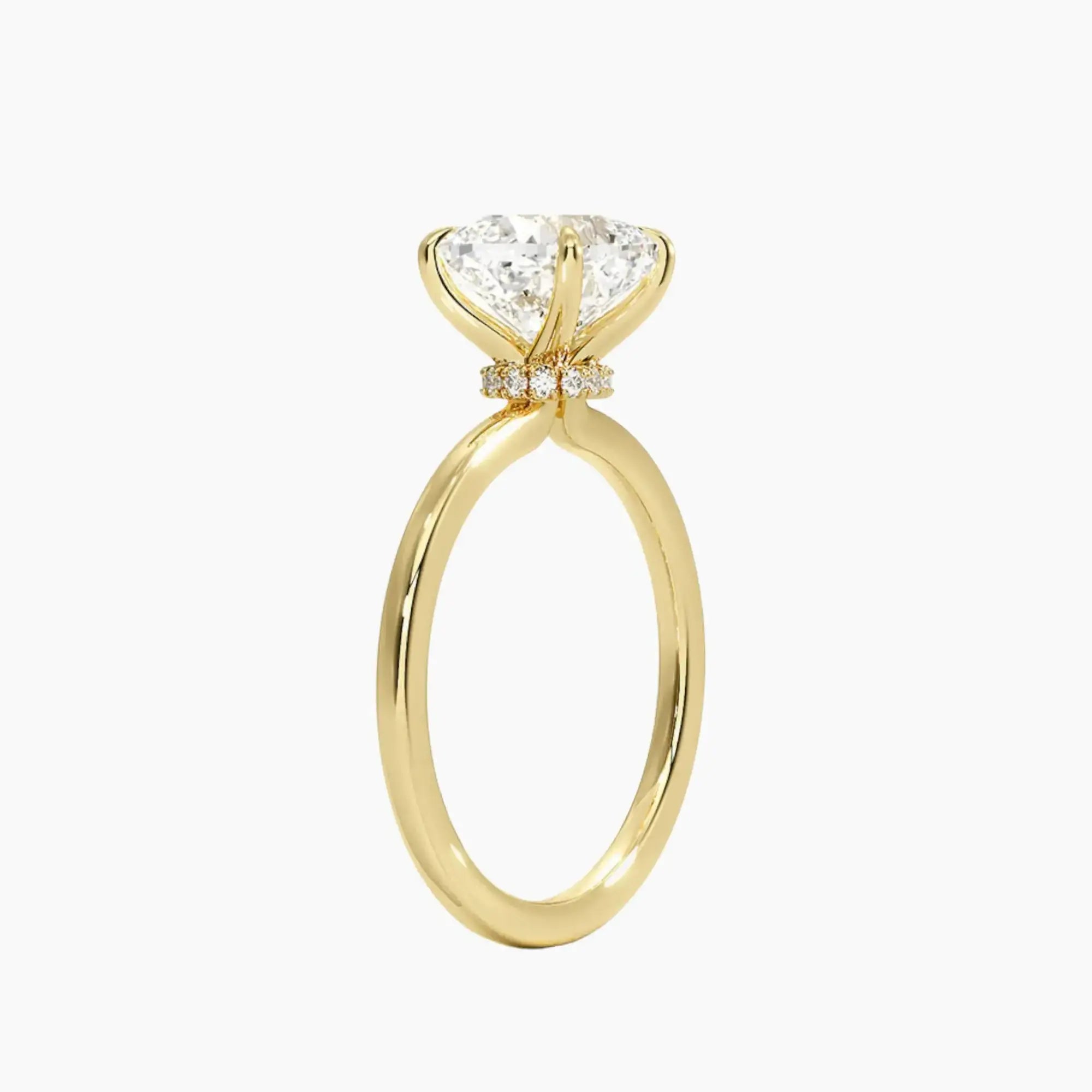 Giselle Cushion Hidden Halo 2.5 Carat Lab Grown Diamond Engagement Ring in 18K Rose Gold
