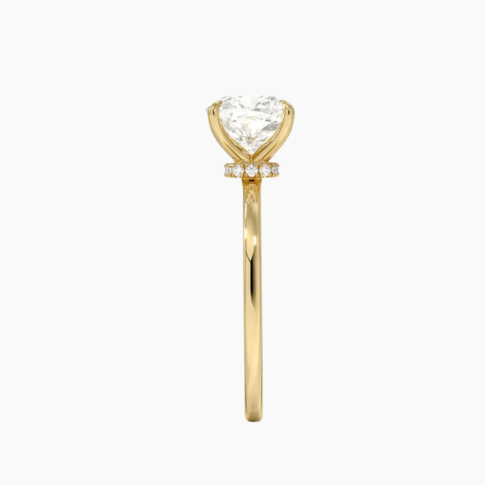 Giselle Cushion Hidden Halo 3 Carat Lab Grown Diamond Engagement Ring in 14K Rose Gold