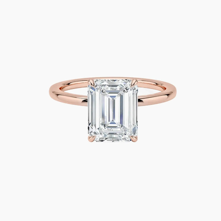 Giselle Emerald Hidden Halo 3 Carat Lab Grown Diamond Engagement Ring in 14K Rose Gold