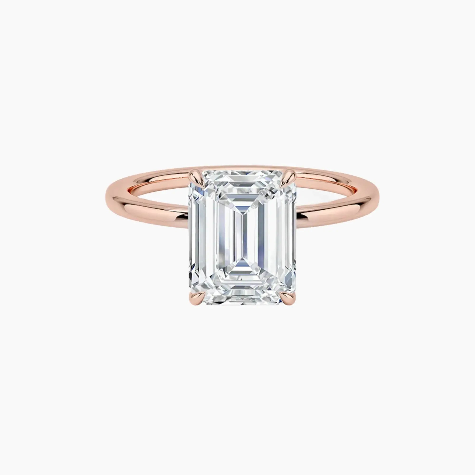 Giselle Emerald Hidden Halo 2 Carat Lab Grown Diamond Engagement Ring in 14K Rose Gold