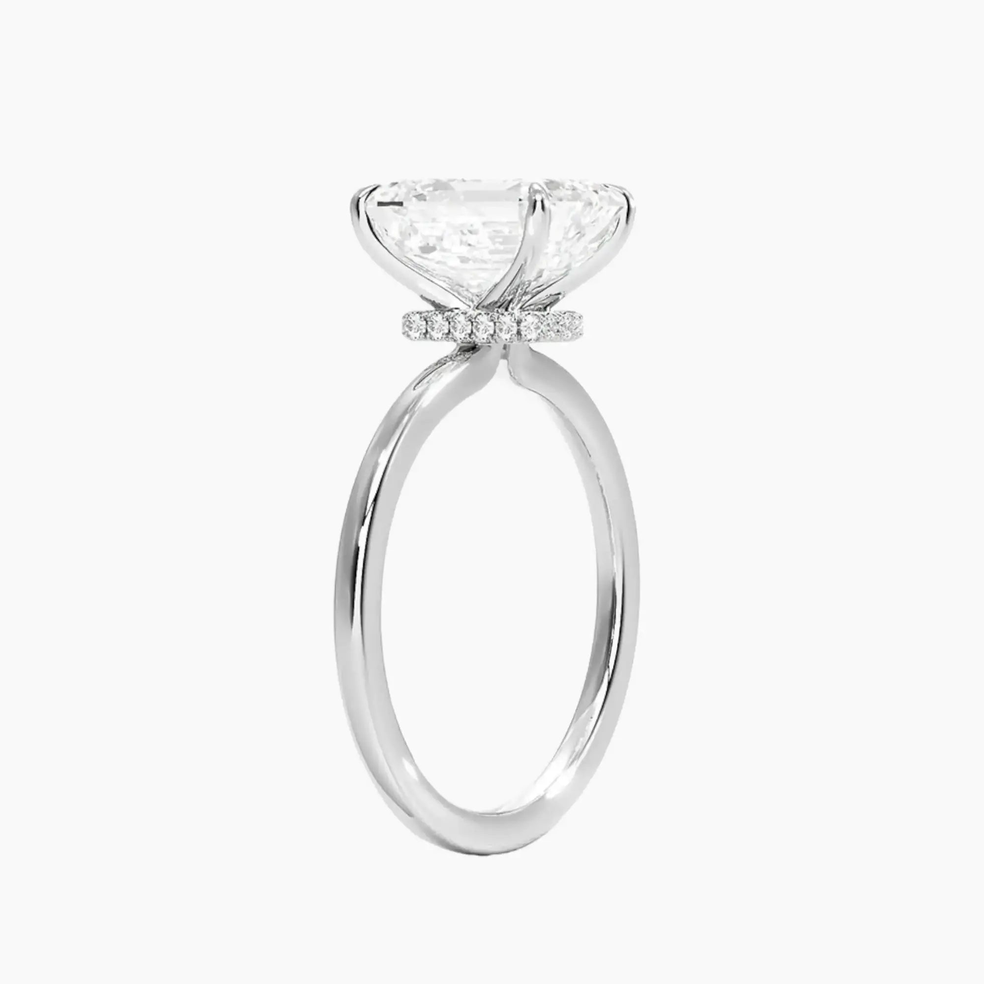Giselle Emerald Hidden Halo 1.5 Carat Lab Grown Diamond Engagement Ring in 14K Yellow Gold