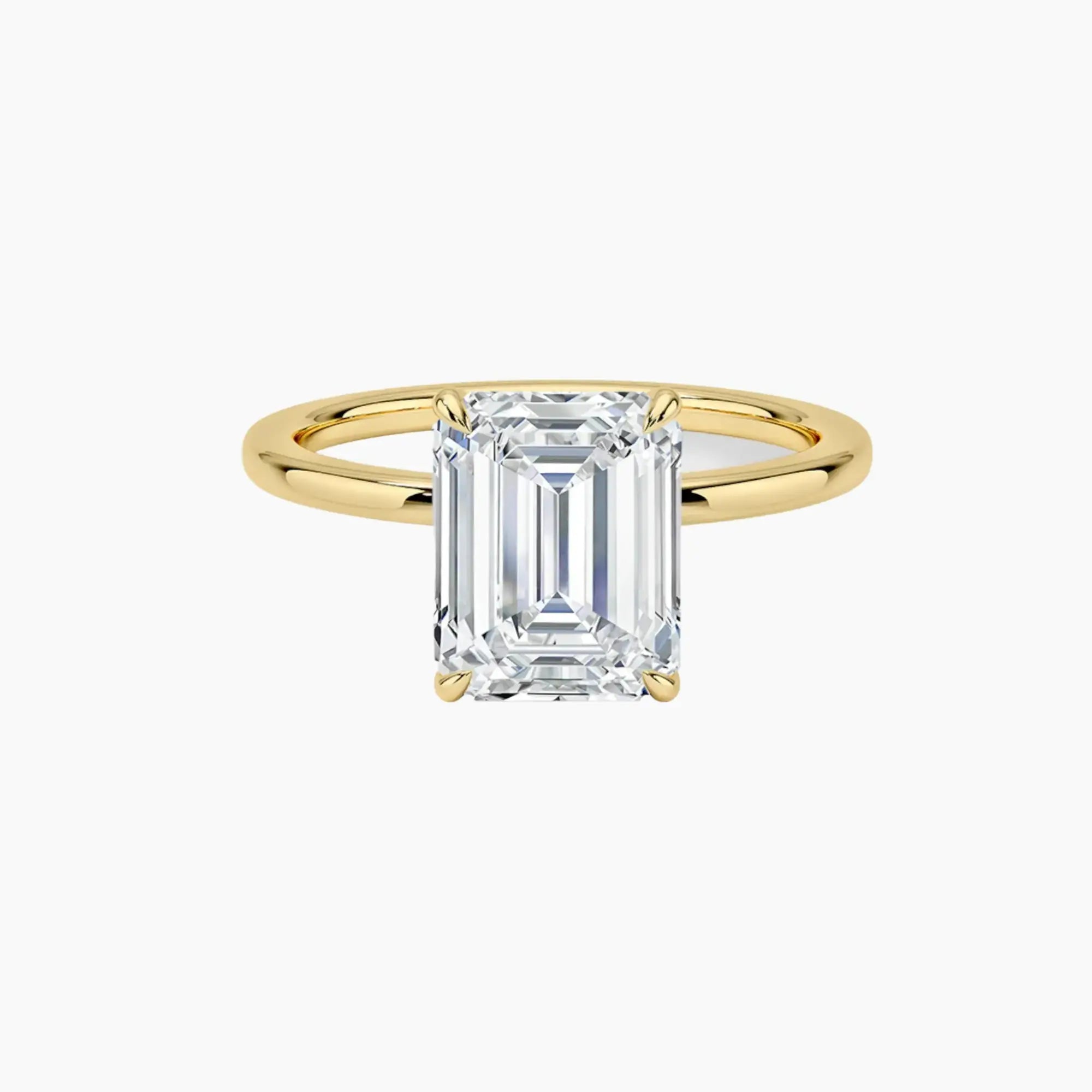 Giselle Emerald Hidden Halo Diamond Ring Setting in 14K White Gold
